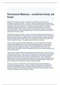 Permanent Makeup - combined study set Exam Questions and Answers