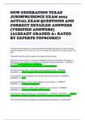 NEW GENERATION TEXAS JURISPRUDENCE EXAM 2024 ACTUAL EXAM QUESTIONS AND CORRECT DETAILED ANSWERS (VERIFIED ANSWERS) |ALREADY GRADED A+ RATED BY EXPERTS TOPSCORE!!!
