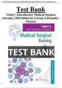 Test Bank For Timby's Introductory Medical-Surgical Nursing, 13th Edition by Loretta A Donnelly-Moreno All Chapters (1-72) | A+ ULTIMATE GUIDE