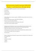 Administrative Health Assistant &lpar;NRCAHA&rpar; Chapter 1 with Questions Already Solved