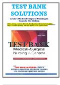 TEST BANK SOLUTIONS Lewis's Medical Surgical Nursing in Canada 5th Edition Jeffrey Kwong; Courtney Reinisch; Jane Tyerman; Shelley Cobbett; Debra Hagler; Mariann Harding; Dott/All Chapters 1-72/Complete Guide/ Ace Your Exam