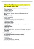 HSC 111 Final Exam Questions and Correct Answers&comma; With Complete Solution 2024&period;