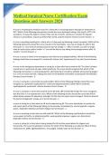 Medical Surgical Nurse Certification Exam  Questions and Answers 2024