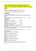 Laser Hair Removal training Questions and Answers with Complete Solutions 100&percnt; Correct &vert; 2024&period;