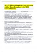 NCLEX 5 Mark Klimek ABC's and lecture outline Exam Questions with 100% Correct Answers