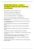 NCLEX Mark Klimek - Lecture 1 (Acid/Base Balance) Exam Questions and Answers