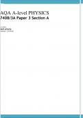 AQA    A-level PHYSICS 7408/3A Paper 3 Section A Mark scheme June 2023