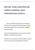 MAN 4280 -EXAM 2 QUESTIONS AND  CORRECT ANSWERS&lpar; LATEST  UPDATE2023-2024&rpar; &comma;RATED A&plus;