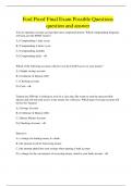 Fool Proof Final Exam Possible Questions question and answer 