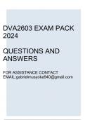 DVA2603 Exam pack 2024(Questions and answers)