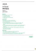 AQA  A-level PHYSICS Paper 1 June 2023