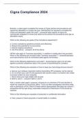 Cigna Compliance 2024 Questions and Answers Graded A+
