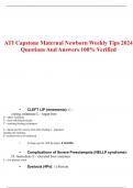 2024 ATI Capstone Maternal Newborn Weekly TIps  Questions Verified 100% Correct Answers