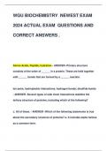 WGU BIOCHEMISTRY NEWEST EXAM  2024 ACTUAL EXAM QUESTIONS AND  CORRECT ANSWERS .