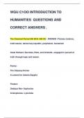 WGU C1OO INTRODUCTION TO  HUMANITIES QUESTIONS AND  CORRECT ANSWERS .