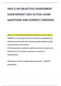 WGU C100 OBJECTIVE ASSESSMENT  EXAM NEWEST 2024 ACTUAL EXAM  QUESTIONS AND CORRECT ANSWERS.