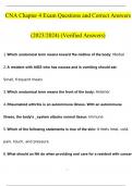 CNA Chapter 4 Exam Questions and Answers (2023/2024) (Verified Answers)