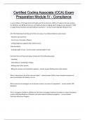 Certified Coding Associate &lpar;CCA&rpar; Exam Preparation Module IV - Compliance Questions and answers latest update 2024 