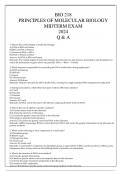 BIO 218 PRINCIPLES OF MOLECULAR BIOLOGY MIDTERM EXAM 2024 Q & A