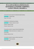 PCA LAWS & REGULATIONS EXAM &vert;  QUESTIONS & ANSWERS &lpar;VERIFIED&rpar; &vert;  LATEST UPDATE &vert; GRADED A&plus;