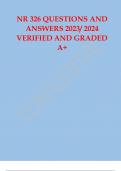NR 326 QUESTIONS AND ANSWERS 2023 2024 QUESTIONS AND ANSWERS VERIFIED AND ANSWERS
