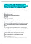Fraud&comma; Waste&comma; and Abuse for 2023 QUESTIONS WITH COMPLETE 100&percnt; VERIFIED SOLUTIONS 2024&sol;2025