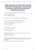 AEST Associate of Agriculture Industry Certification Study Guide | Actual Exam Questions | 100% Correct Answers | Verified 2024 Version