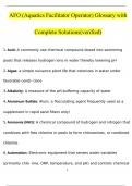 AFO &lpar;Aquatics Facilitator Operator&rpar; Glossary with Complete Solutions