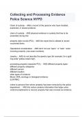 Collecting and Processing Evidence Police Science NYPD Exam Questions and Answers 2024( A+ GRADED 100% VERIFIED).