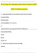 PCA Exam Test Questions and Answers (2024 / 2025) (Verified Answers)