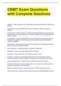 CBMT Exam Questions  with Complete Solutions