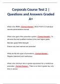Corporals Course Test 2 | Questions and Answers Graded A+