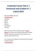 Corporals Course Test 2 | Answered and Graded A+ | Latest 2024
