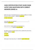 CAISS CERTIFICATION STUDY GUIDE EXAM LATEST 2024 QUESTIONS WITH CORRECT ANSWERS GRADE A+