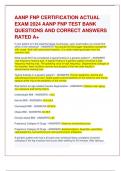 AANP FNP CERTIFICATION ACTUAL EXAM 2023 AANP FNP TEST BANK QUESTIONS AND CORRECT ANSWERS RATED A+