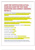 AANP FNP CERTIFICATION ACTUAL EXAM 2023 AANP FNP TEST BANK QUESTIONS AND CORRECT ANSWERS RATED A&plus;