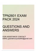 TPN2601 Exam pack 2024(Questions and answers)