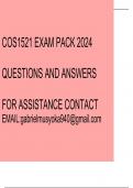 COS1521 Exam pack 2024(Questions and answers)