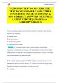 MED-SURG  EXAM PACK| QUESTIONS & 100% CORRECT ANSWERS (VERIFIED) | LATEST UPDATE | GRADEA+