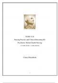 NURS 3116 Nursing Practice and Clinical Reasoning III: Psychiatric Mental Health Nursing