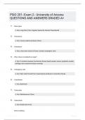 PSIO 201Exam 2 University of Arizona QUESTIONS AND ANSWERS GRADED A
