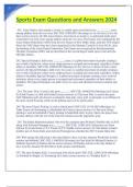Sports Exam Questions and Answers 2024