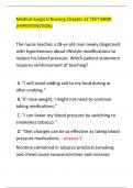 Medical-Surgical Nursing Chapter 32 TEST BANK  &lpar;HYPERTENSTION&rpar;