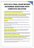 ISYE 6414 FINAL EXAM REVIEW NOVEMBER QUESTIONS WITH COMPLETE SOLUTION