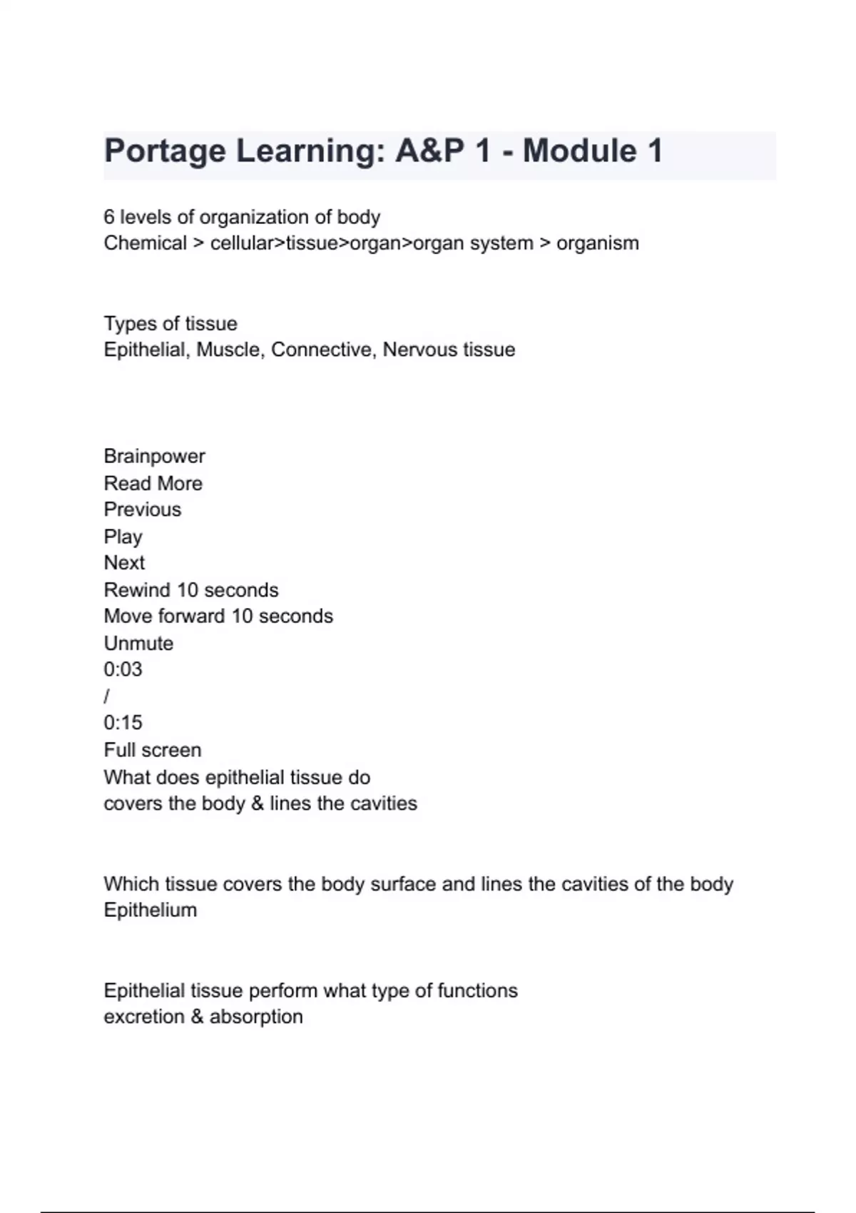 Portage Learning: A&P 1 - Module 1 Exam Questions and Answers 2024( A+ ...