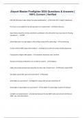 Airport Master Firefighter 2024 Questions & Answers &vert; 100&percnt; Correct &vert; Verified