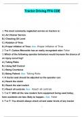 Tractor Driving FFA CDE 2024 Actual Questions and Answers Solved 100&percnt;