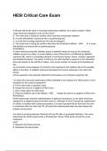 Latest HESI Critical Care Exam Questions And Answers Rated 100&percnt; 