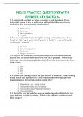 NCLEX PRACTICE QUESTIONS WITH  ANSWER KEY RATED A.