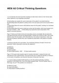 HESI A2 Critical Thinking Questions And Answers 